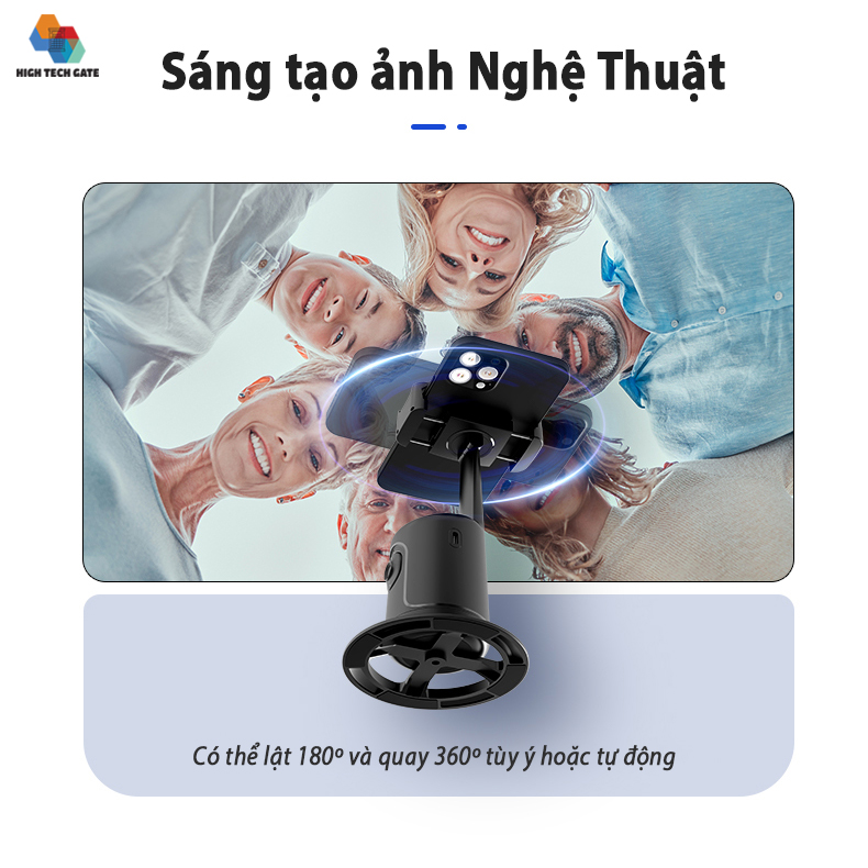 Chân kẹp AI theo dõi chủ thể cho điện thoại để livestream, quay Video HighTechGate A200, hàng chính hãng