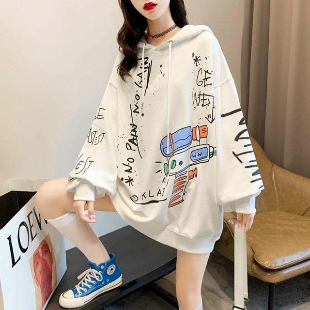 Áo Hoodie Nỉ Bông In Dễ Thương - Form rộng thoải mái freesize Unisex Nam Nữ Couple