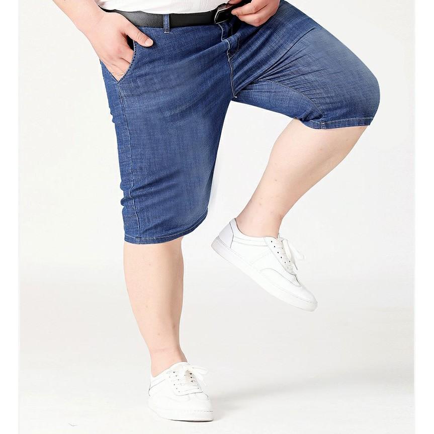 Quần Bò Ngắn Nam Short Jean Wash Bạc Không Nhăn Có Big Size