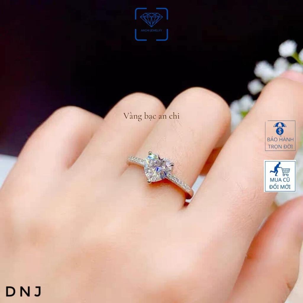 Nhẫn bạc 925 mặt tim LOVE nạm đá sáng lấp lánh thích hợp làm quà tặng đính hôn, trang sức bạc Anchi jewelry
