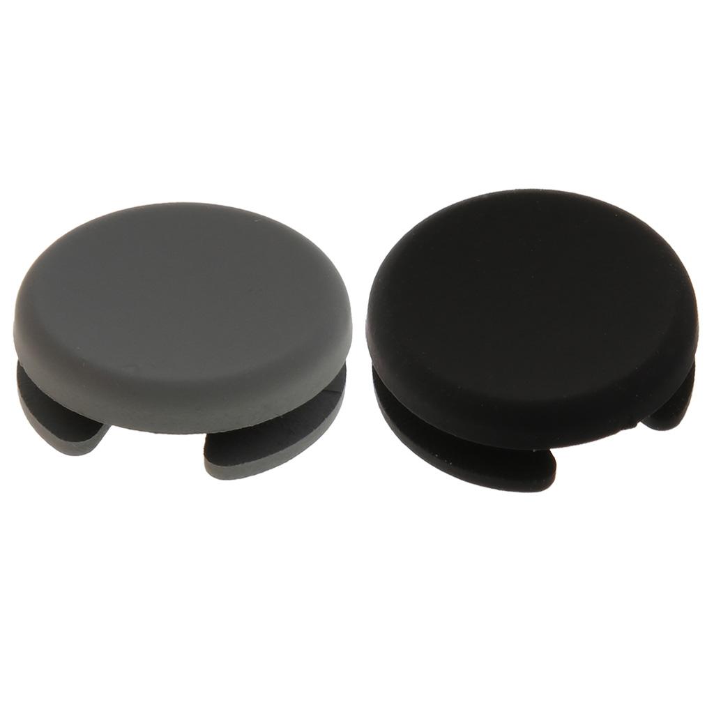 2 Pieces 3D Analog Joystick Cover Thumbstick Thumb Stick Cap Nub for Nintendo 2DS 3DS 3DS XL LL New 3DS New 3DS XL LL - Black+Gray