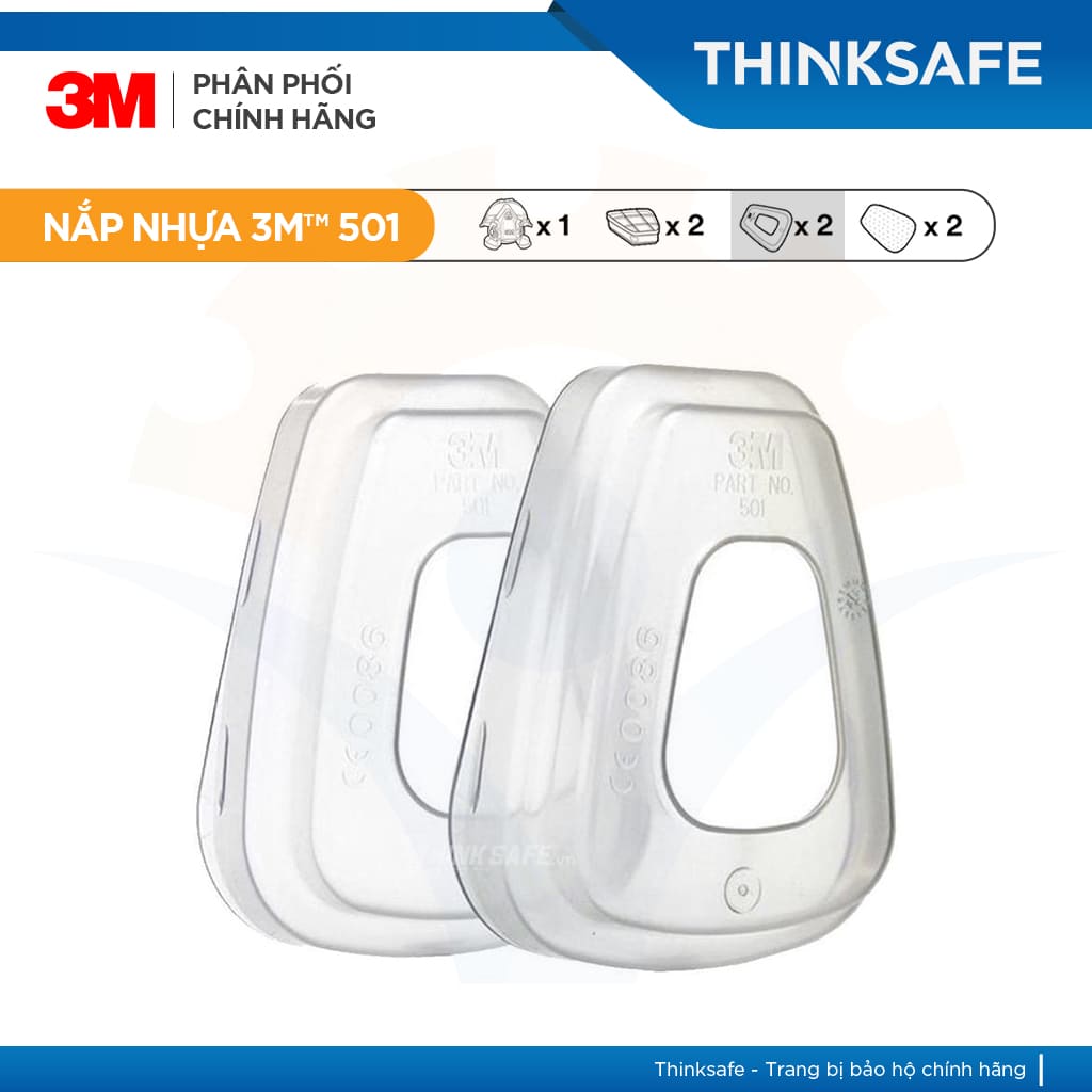 Mặt nạ phòng độc 3M 7502 bộ 7 món sử dụng phin 3M 6001 phun sơn hàn xì - lọc hơi hữu cơ