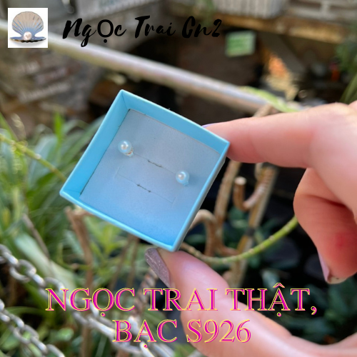 Hoa Tai Ngọc Trai Thật Hạt Nhỏ Thời Trang CN2