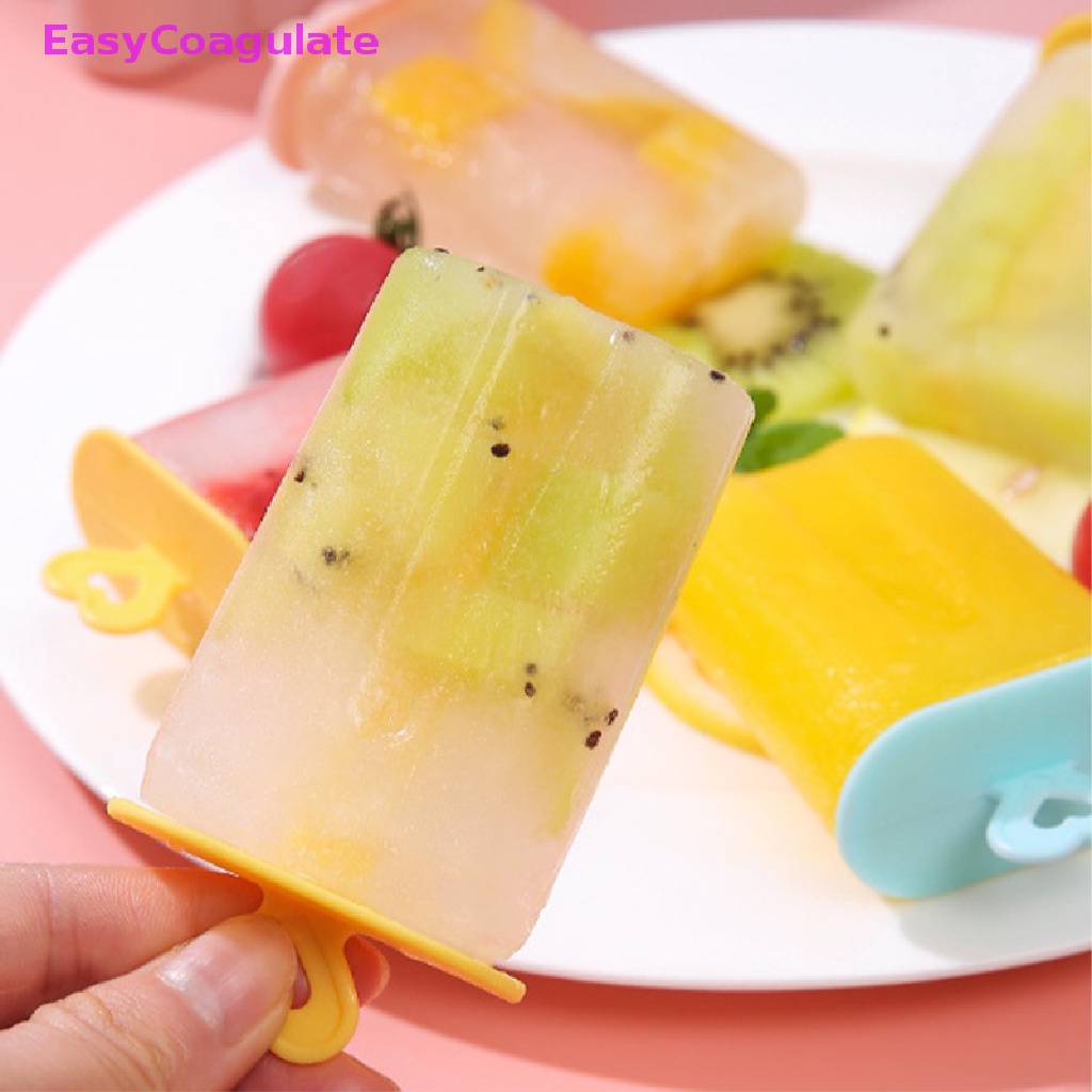 Bộ Khuôn Làm Kem 4 Cây Hình Trái Tim Tự Làm Ở Nhà Cho Bé Siêu Cute, Đáng yêu