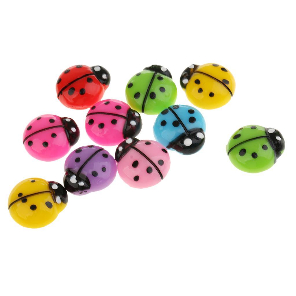 10 Pieces Resin Ladybird Design Flatback Embellishment for DIY Phone Case Decoration