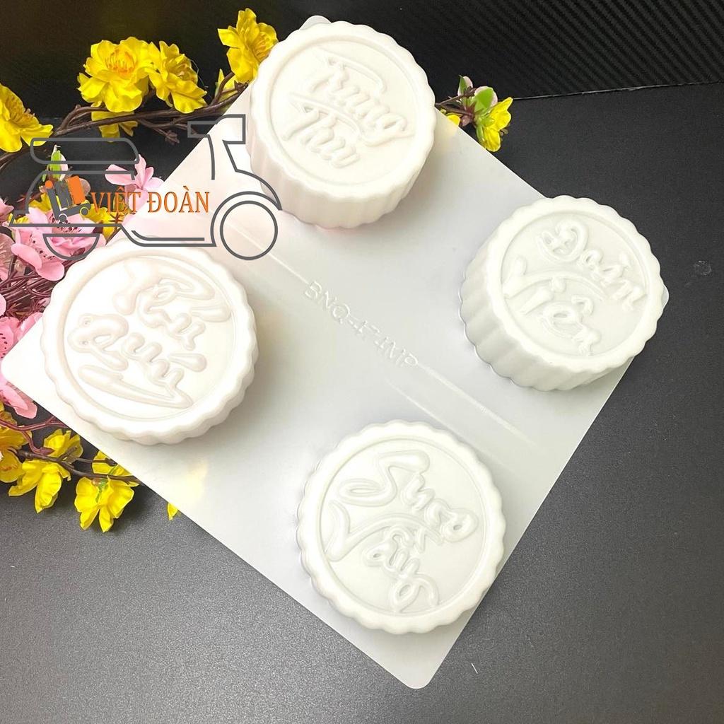 Khuôn RAU CÂU TRUNG THU, NHẤN XÔI, BÁNH DẺO combo 4 hình TRUNG THU- ĐOÀN VIÊN- PHÚ QUÝ- SUM VẦY, NHỰA đẹp, SẮC NÉT