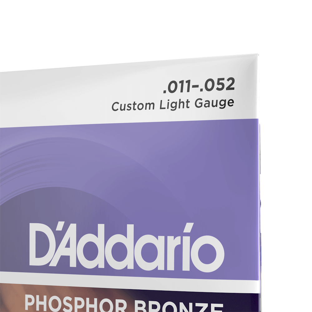 Bộ dây đàn Guitar Acoustic - D'Addario EJ26 - Phosphor Bronze, Custom Light Gauge .011-.052 (11-52) - Hàng chính hãng