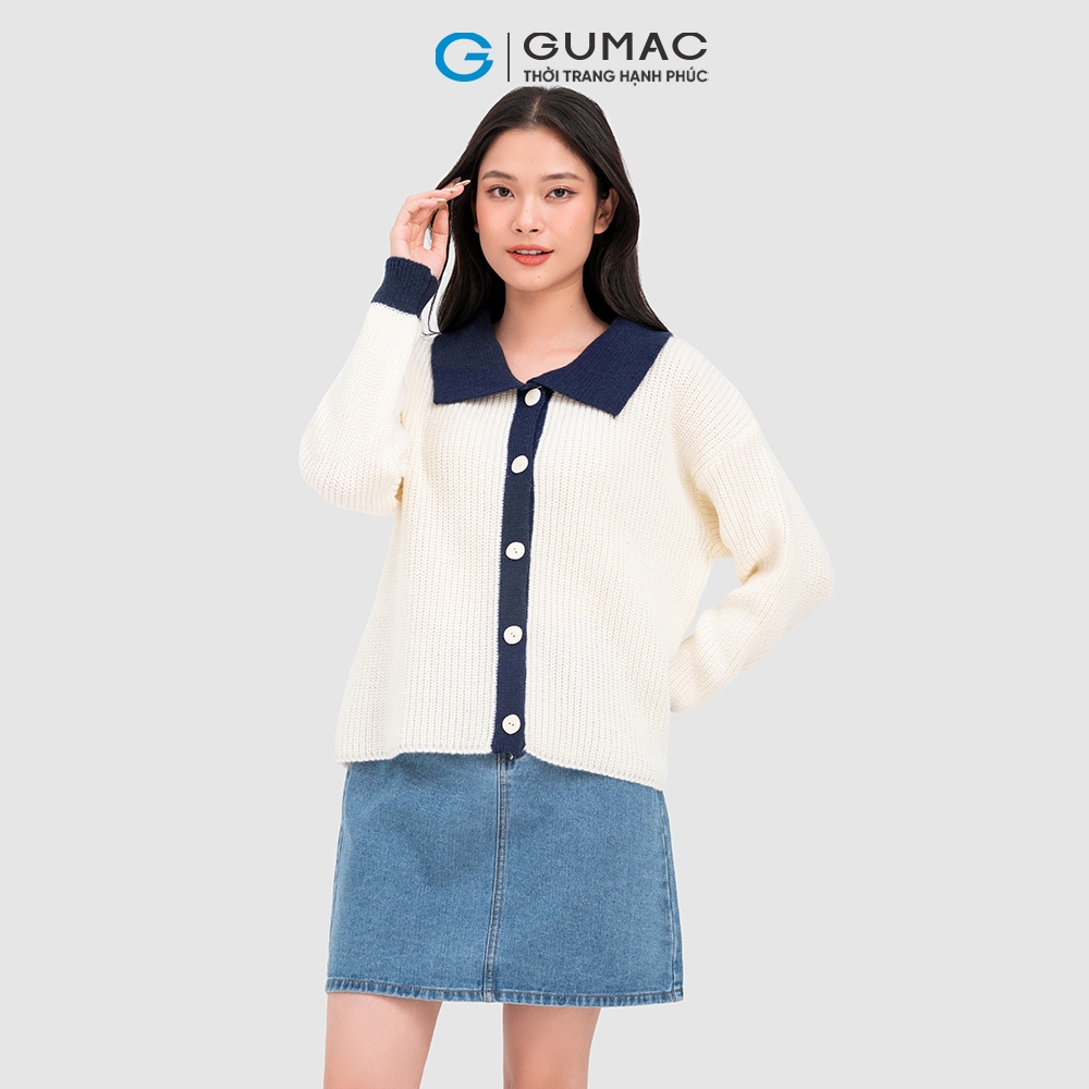 Áo len GUMAC AC11068 phối cổ phong cách