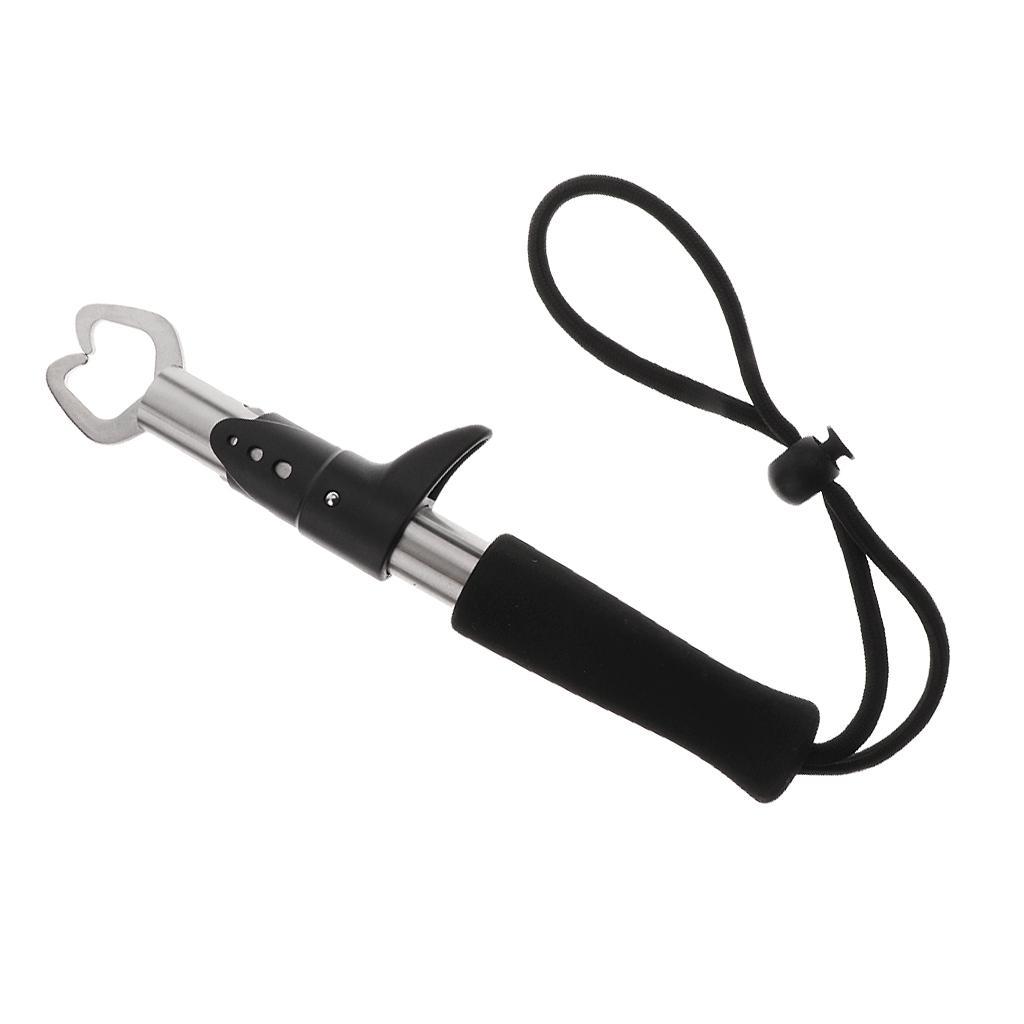 Portable Fish Lip Grabber Gripper Grip Tool Fish Holder with Lanyard Black
