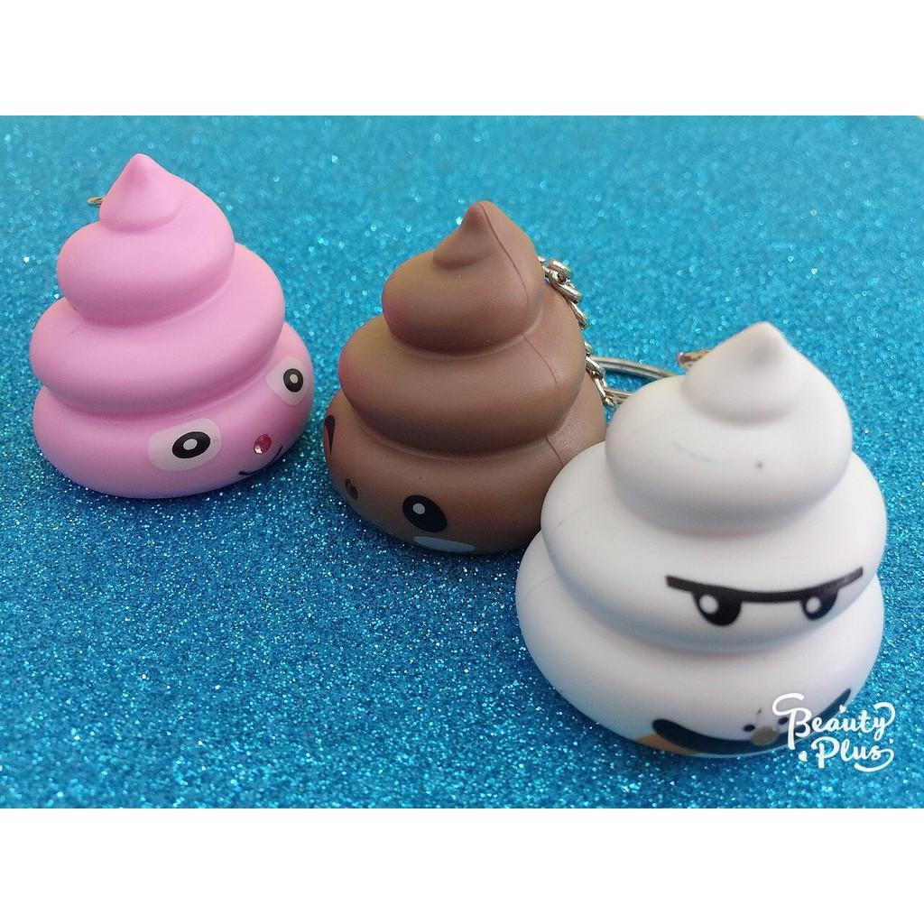 Móc khóa phát sáng đèn Led hình cục Shit nhiều màu ngộ nghĩnh-Móc khoá phát sáng hình cục cứt dễ thương.