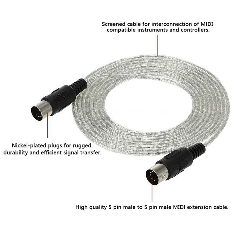 ROGTZ Cáp Kết Nối MIDI To MIDI 5 Pin Dài 3m - Hàng Nhập Khẩu