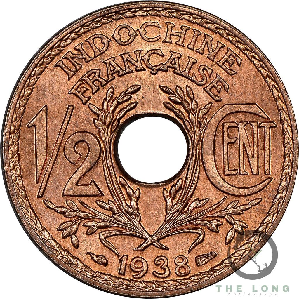 Bộ 1/2 Cent indochine đủ năm ( 6 xu 6 năm ) - Xu Đông Dương Việt Nam - xu sưu tập