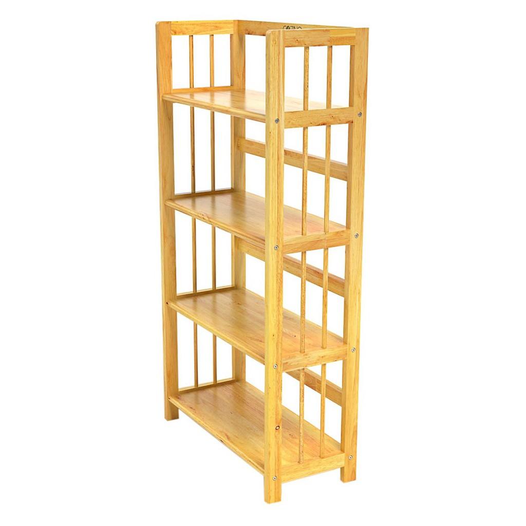 Kệ Sách 4 Tầng Rộng 60cm Gỗ Tự Nhiên 100%