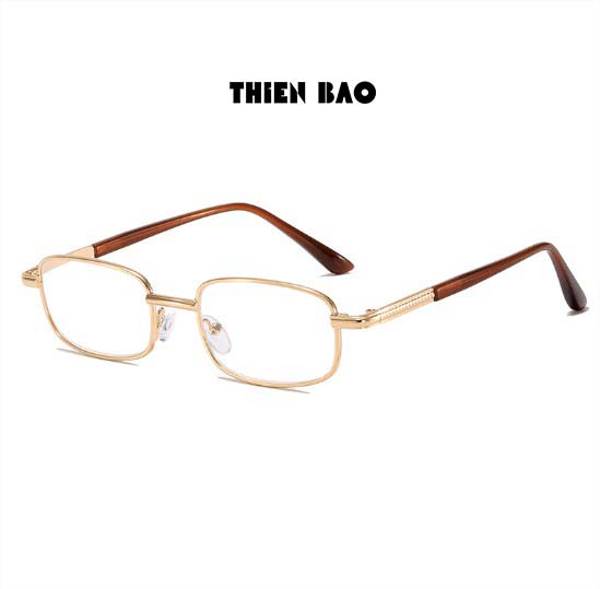 Kính lão thị, viễn thị trung niên tròng Thủy tinh chống xước KVN16  Nam nữ loại I hàng đẹp toàn viền vàng GOLD