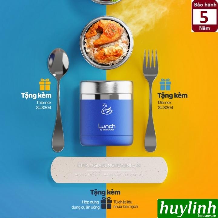 Bộ 3 hộp cơm trưa giữ nhiệt 2Good A3 - 1140ml - Tặng kèm muỗng nĩa - Hàng chính hãng