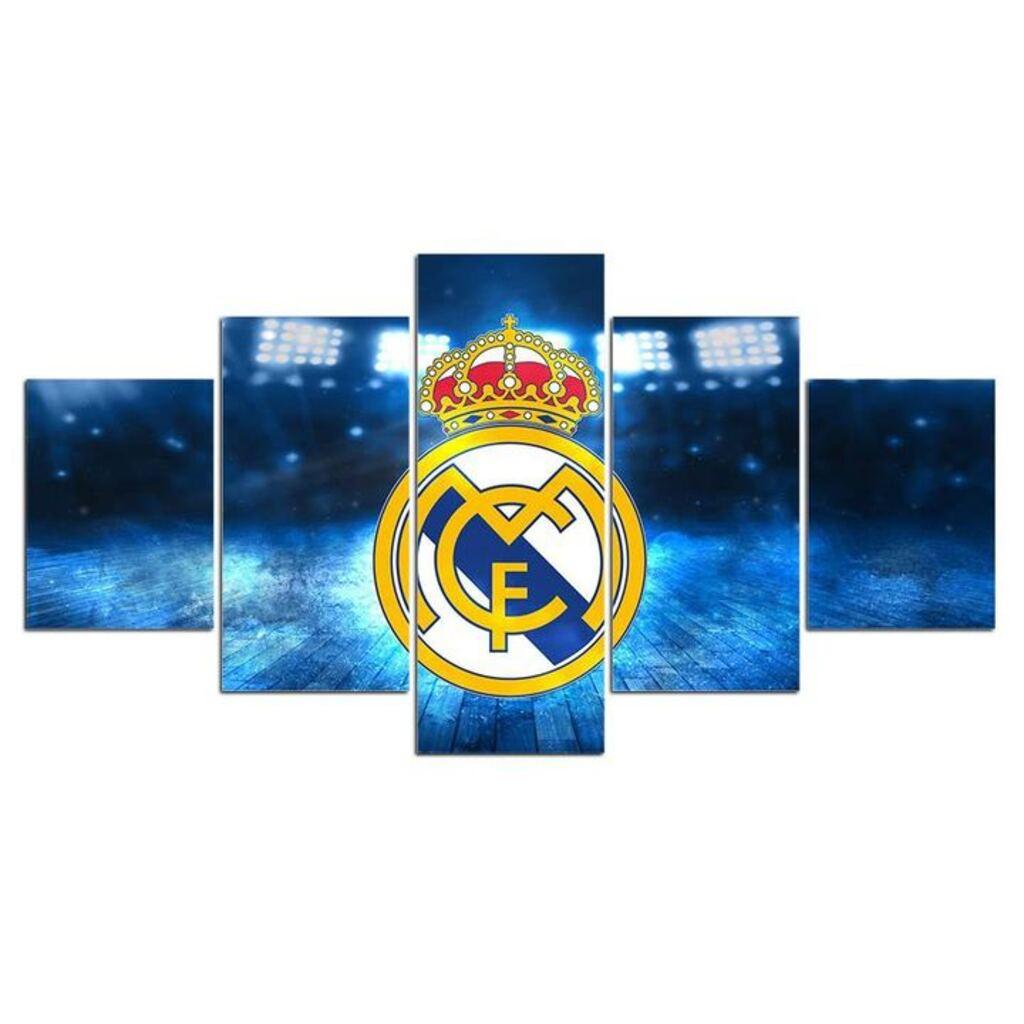 Tranh treo tường phòng khách CLB bóng đá Real Madrid - Tranh bóng đá treo tường phong thủy hiện đại sang trọng khổ lớn