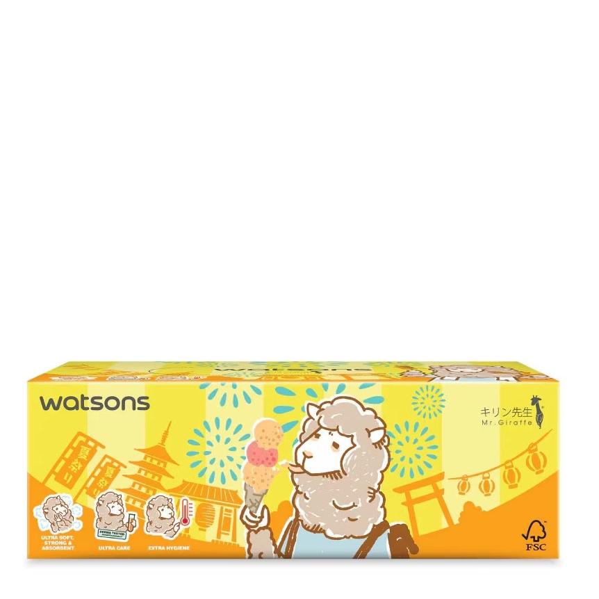 Khăn Giấy Hộp Watsons Velvety Soft Box Tissues (Mr. Giraffe) 3ply x 100sheets