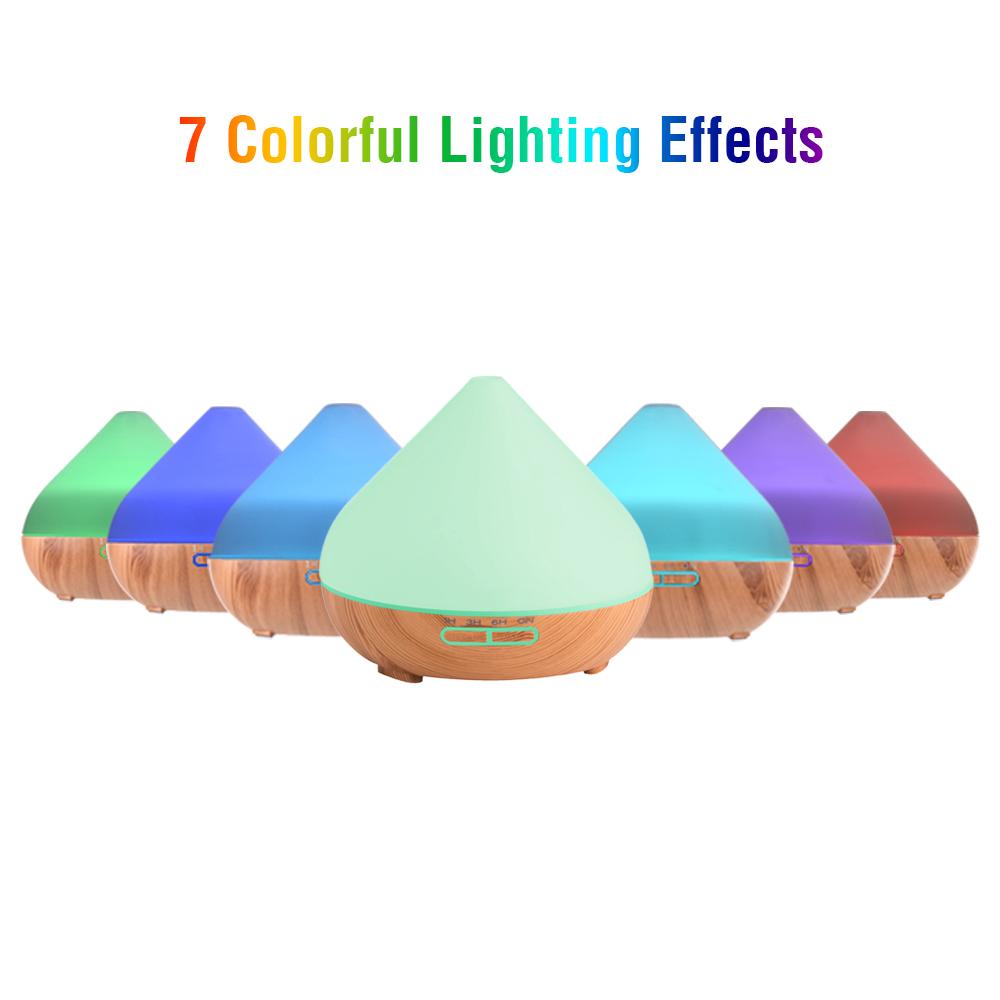 Máy Khuếch Tán Tinh Dầu Dung Tích 500Ml Có Đèn Nhiều Màu Sắc