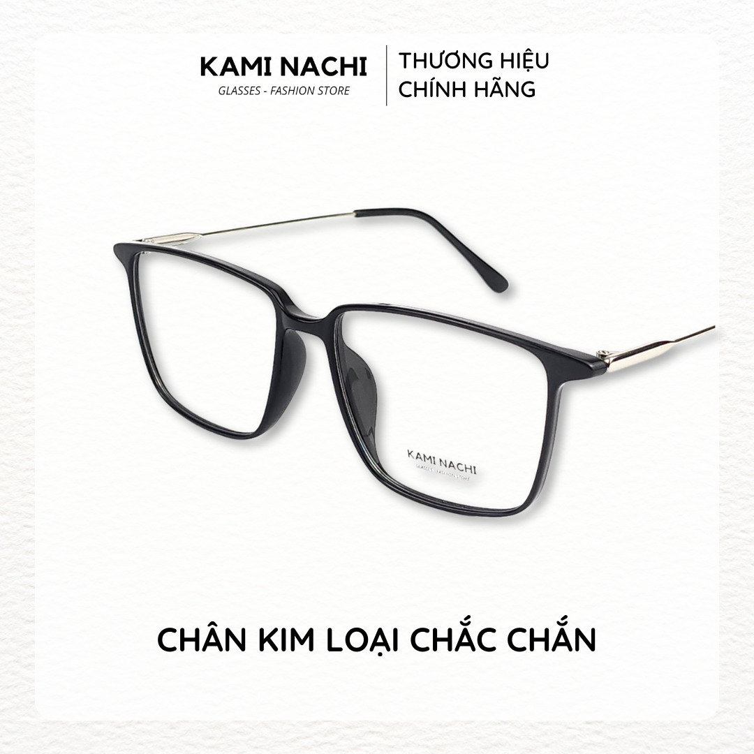 Gọng kính mới Xuân Hè KAMI NACHI Tr1966, chất liệu nhựa phối kim loại