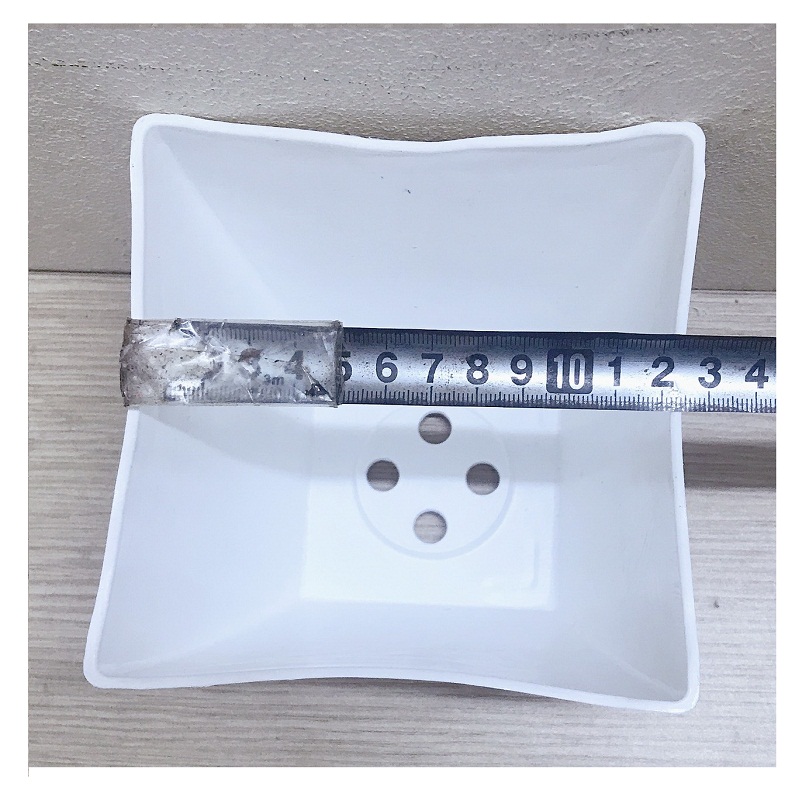 5 Chậu Nhựa Trồng Hoa Cây Cảnh Vuông Mây 5, Kích thước 12x12 cm