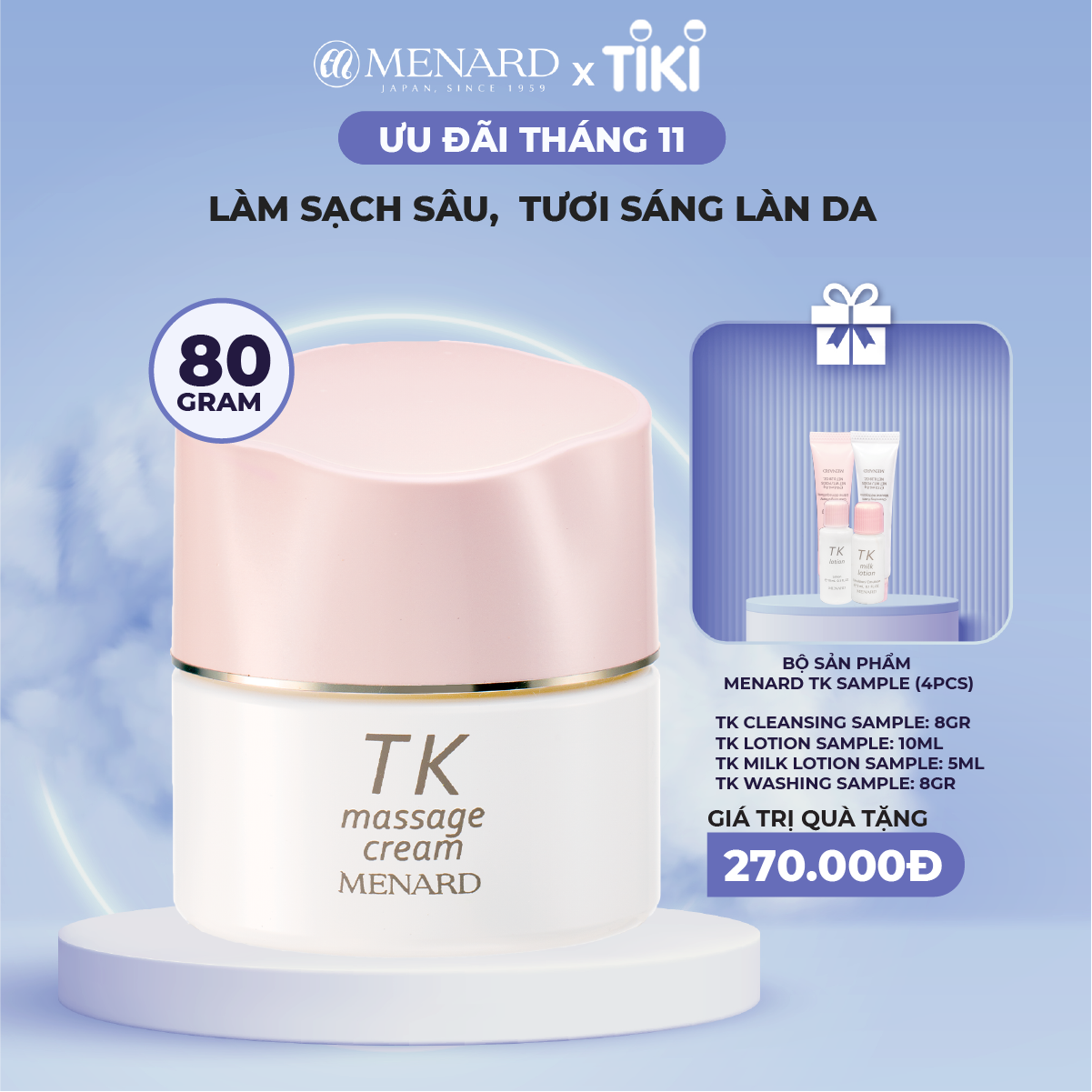 Kem Massage Menard TK Massage Cream Chống Lão Hóa Sớm (80gr)