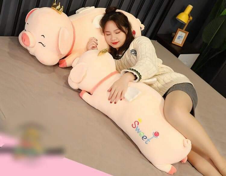 ( Size 1m2 ) Gấu Bông Heo Vương Miệng Sweet Thiên Thần - Gối Ôm Heo Lười