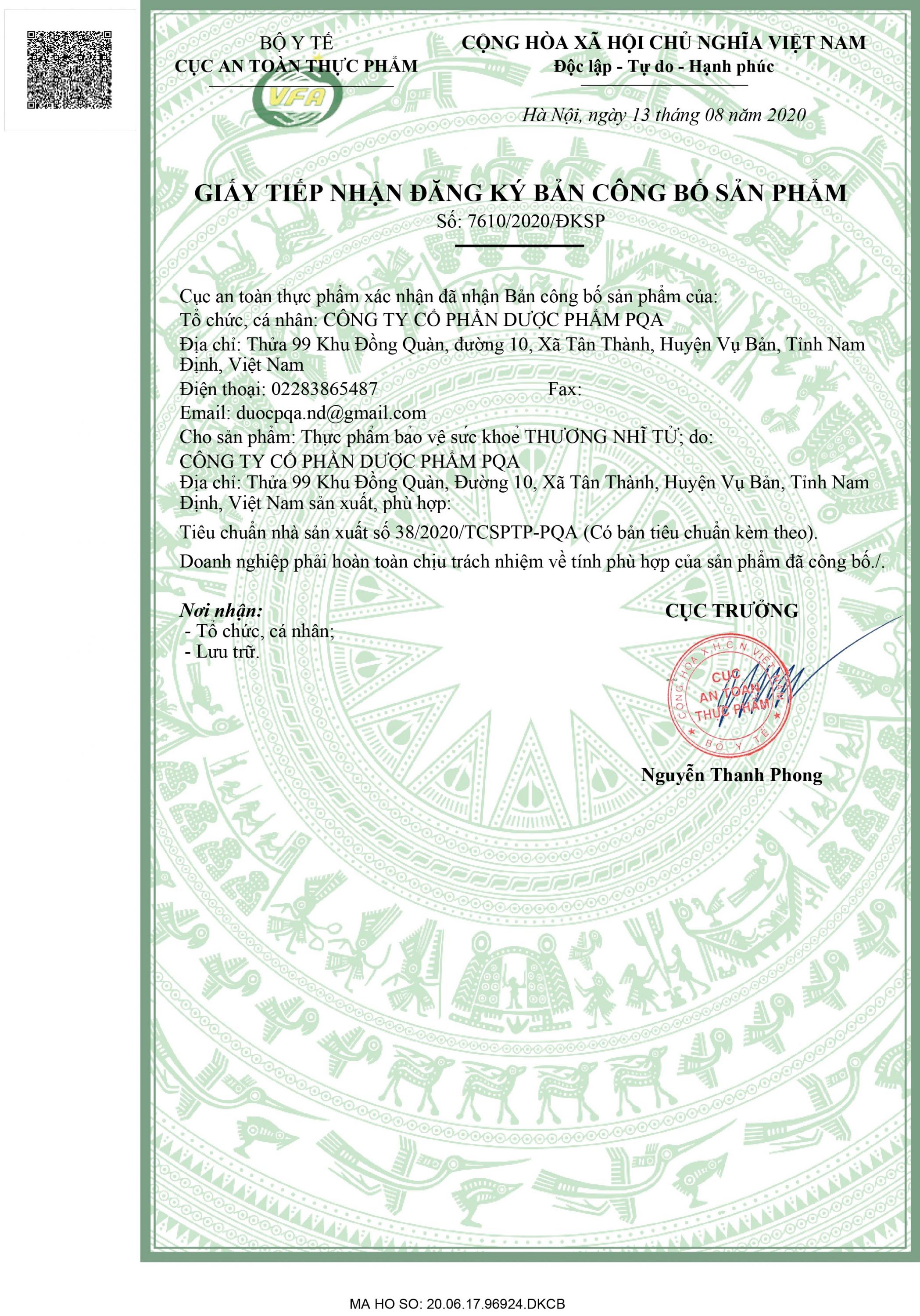 Thương Nhĩ Tử PQA Hỗ Trợ Thông Mũi, Giảm Hắt Hơi Và Đau Nhức Vùng Đầu Trán Hộp 30 Viên
