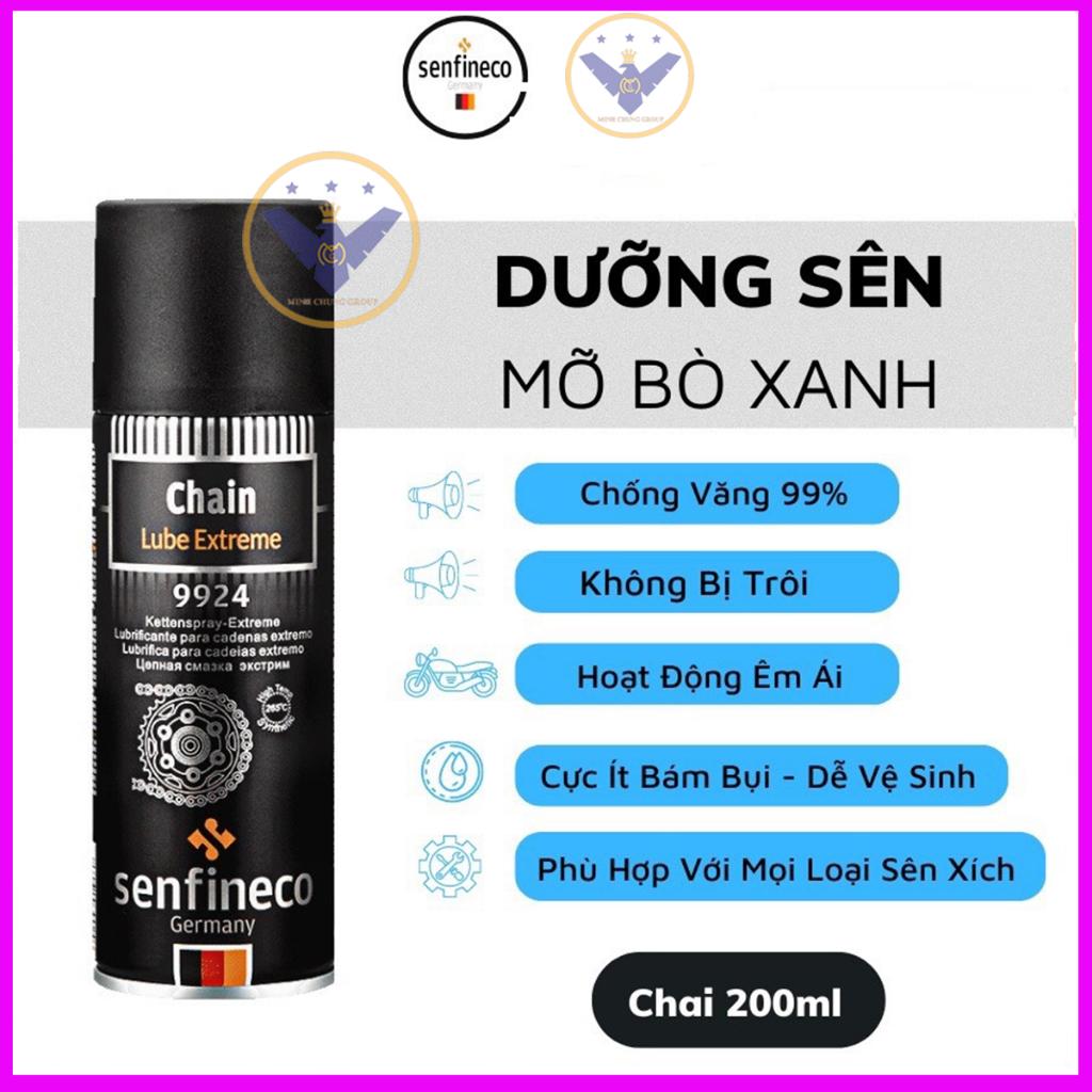 Xịt dưỡng Sên Senfineco 9924 Dạng Mỡ Bò Xanh - Made in Germany - 200ml