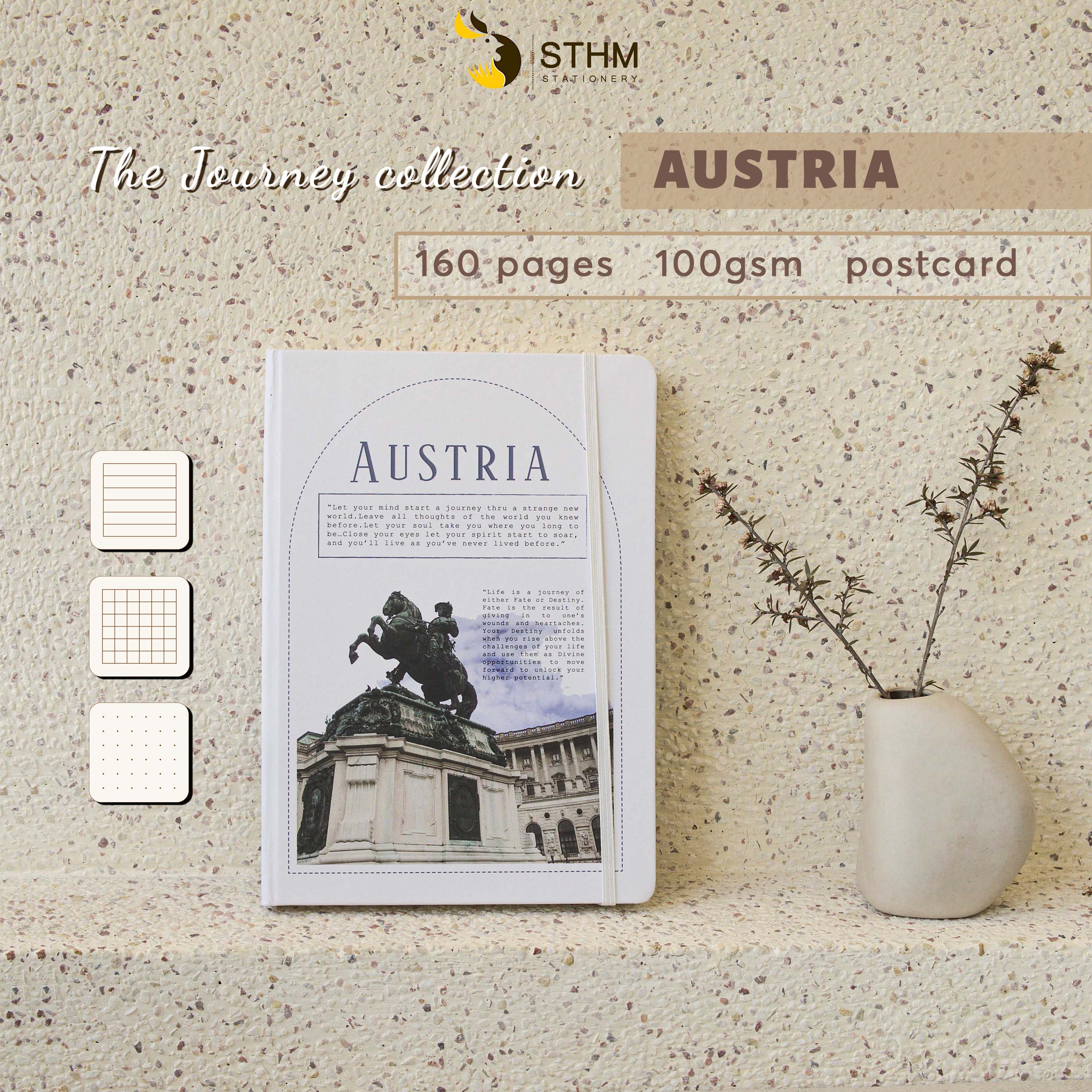 - The Journey notebook - EU collection - Sổ tay bìa cứng - Ruột kem 100gsm