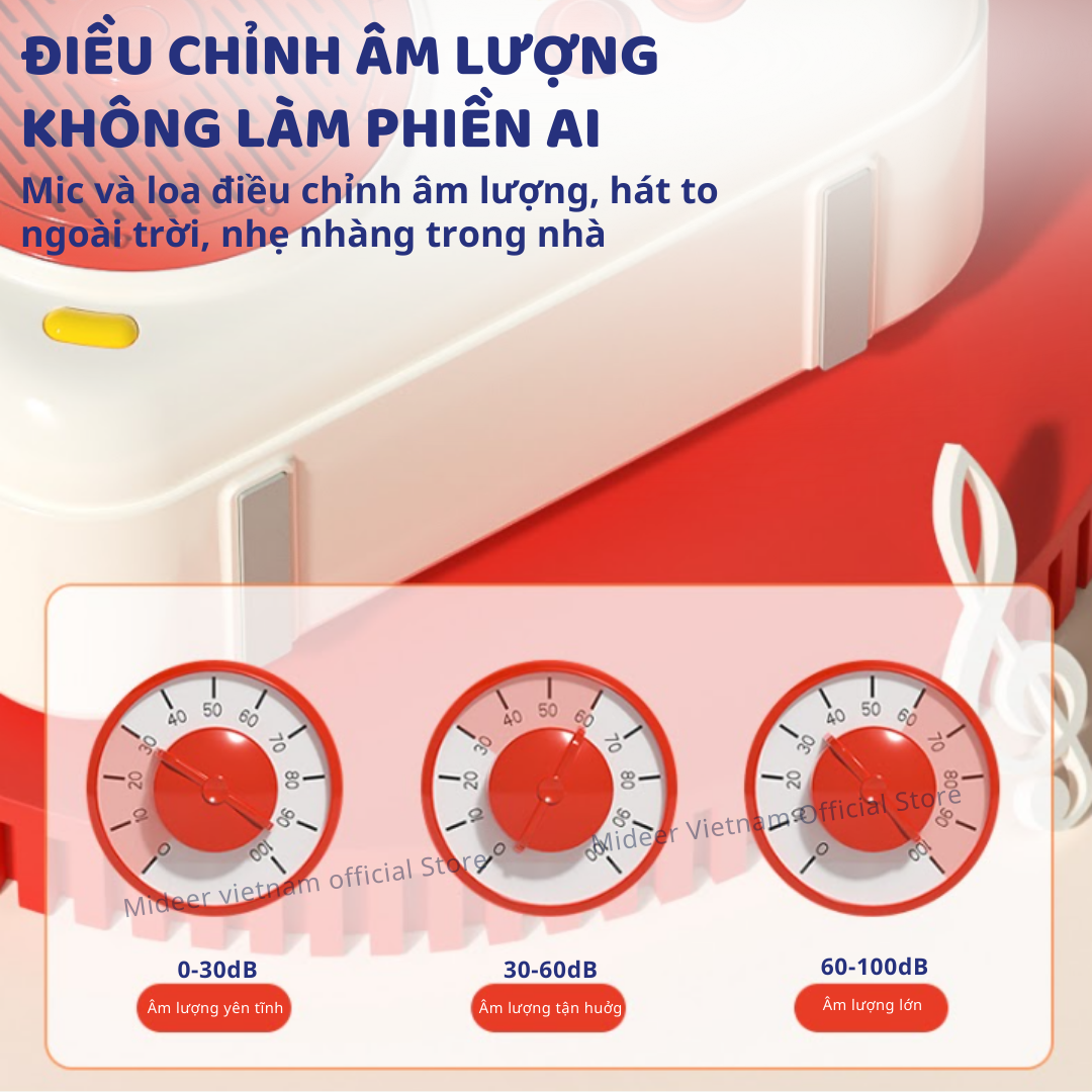 Loa karaoke mini bluetooth kèm mic cho bé Mideer versatile singalone microphone - Hàng chính hãng