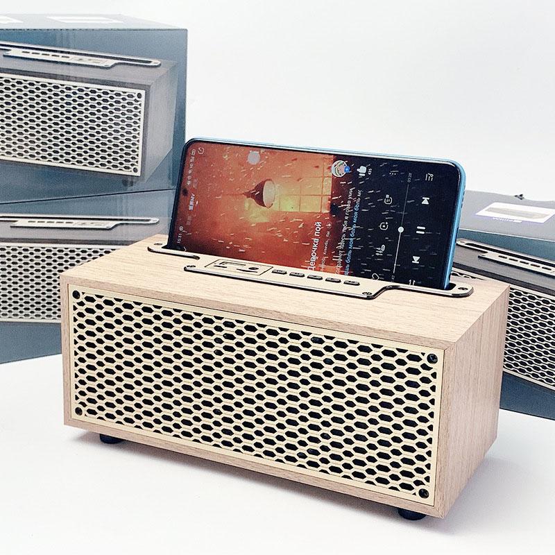 Người loa bluetooth hạt retro không dây cổ điển với điện thoại đứng ở nhà loa ngoài trời loa di động ngoài trời XM-5H màu: Brown