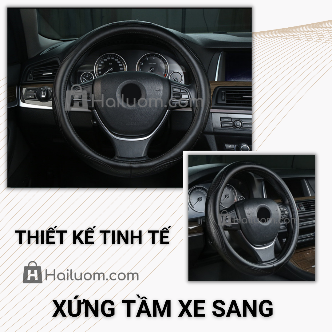 Bọc vô lăng ô tô cao cấp | Da thật khâu tay - Mã Persha