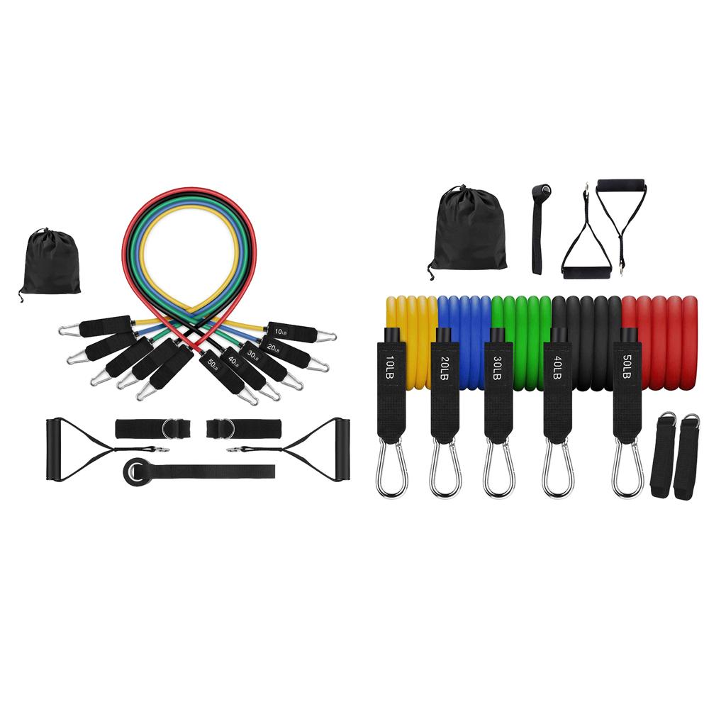11 Pieces Resistance Bands Set with Foam Handles Workout Bands Gym Yoga Kit