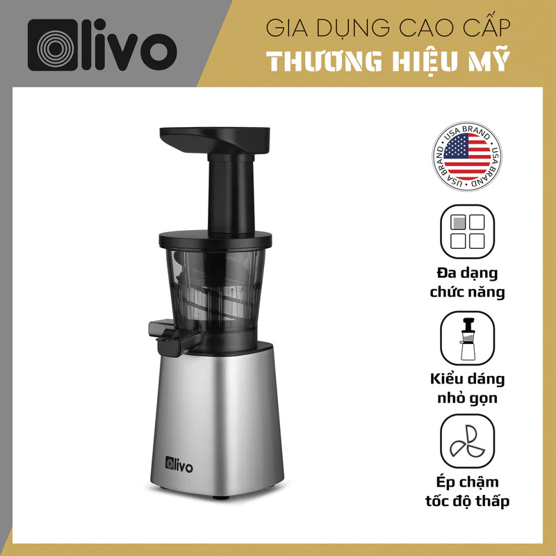 Máy Ép Chậm, Máy Ép Hoa Quả Olivo SJ210 - Ép Kiệt Đến 97% - Động Cơ 200W - Thương Hiệu Mỹ - Hàng Chính Hãng