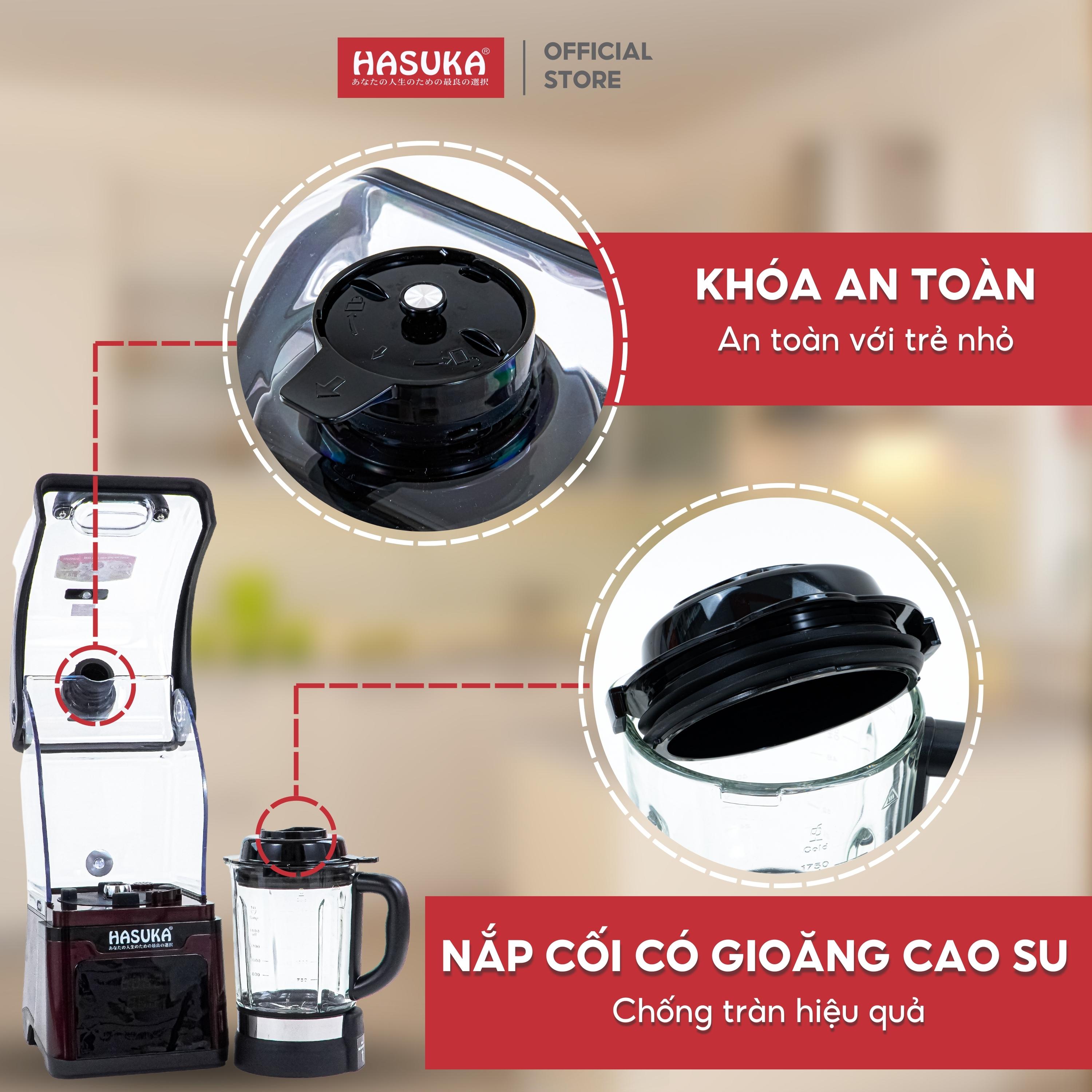 Máy làm sữa hạt HASUKA HSK-756 dung tích 1.75L, công suất 800-1000W- menu nấu tự động chống tràn và ngắt điện an toàn - HÀNG CHÍNH HÃNG