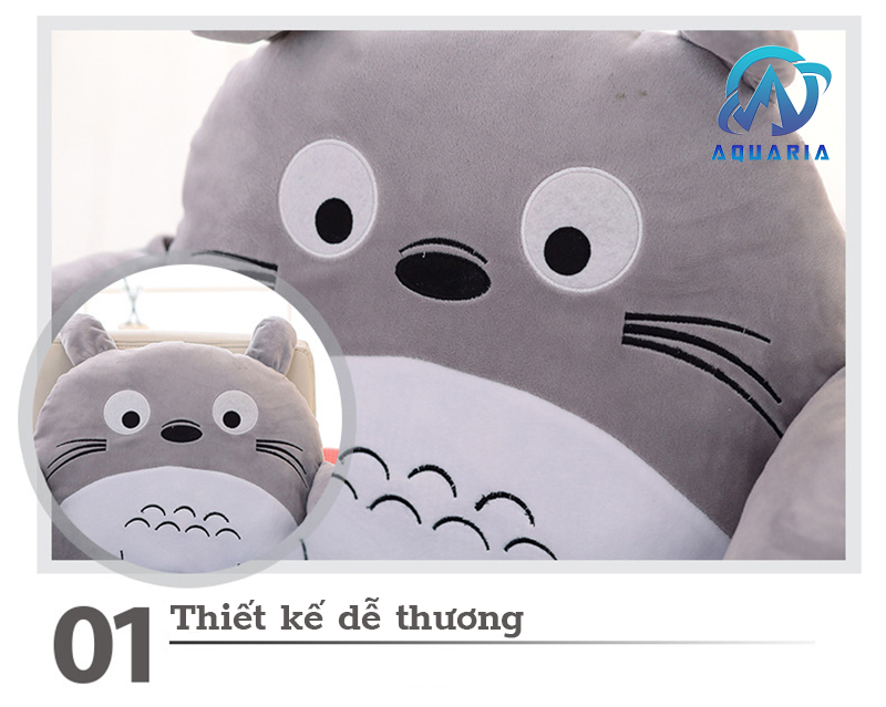 Đệm Lót Ghế Tựa Lưng Văn Phòng Đệm Ngồi Bệt Có Chỗ Để Tay Hình Totoro Dễ Thương Êm Ái