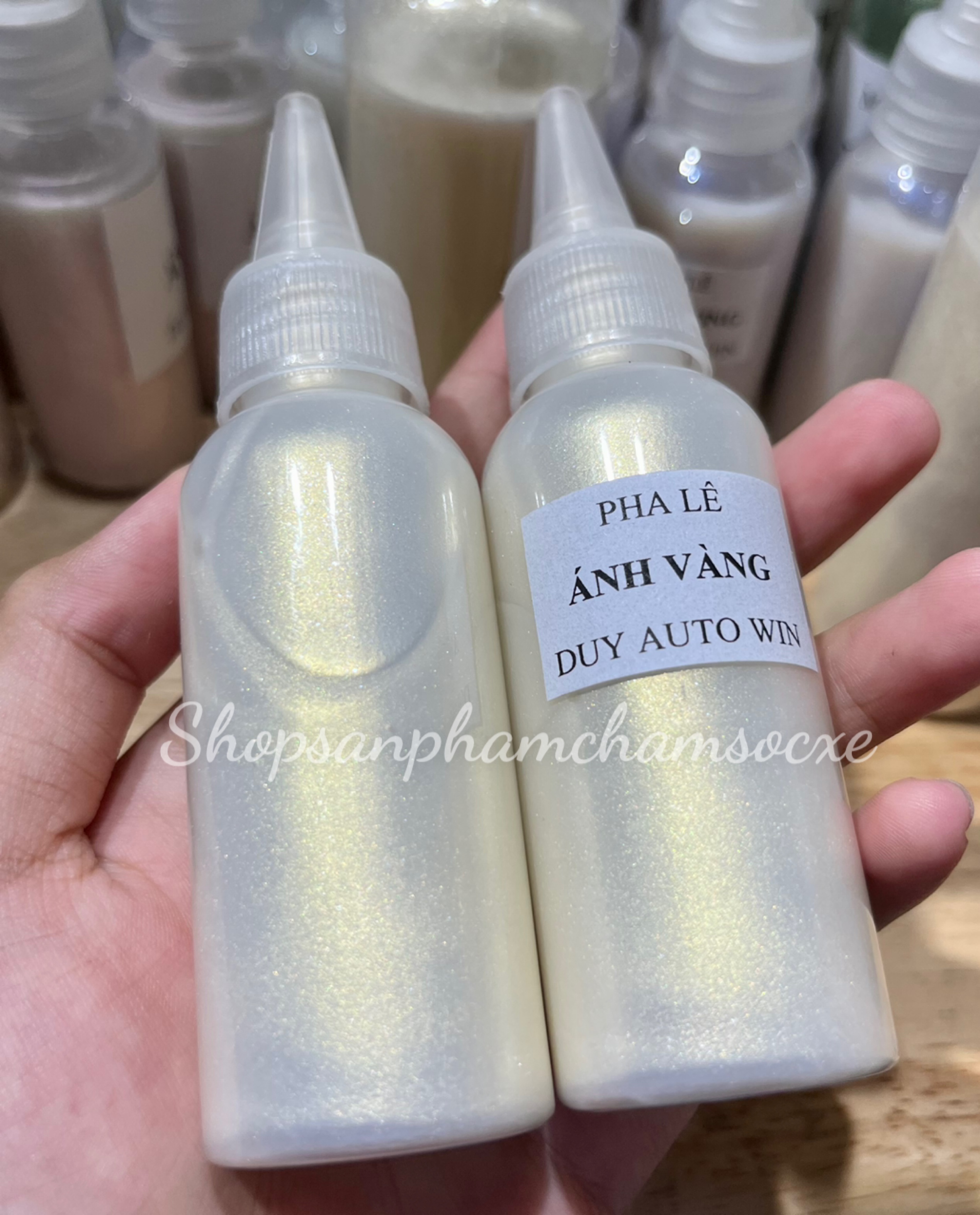 Pha lê vàng đóng chai 50g và 100g