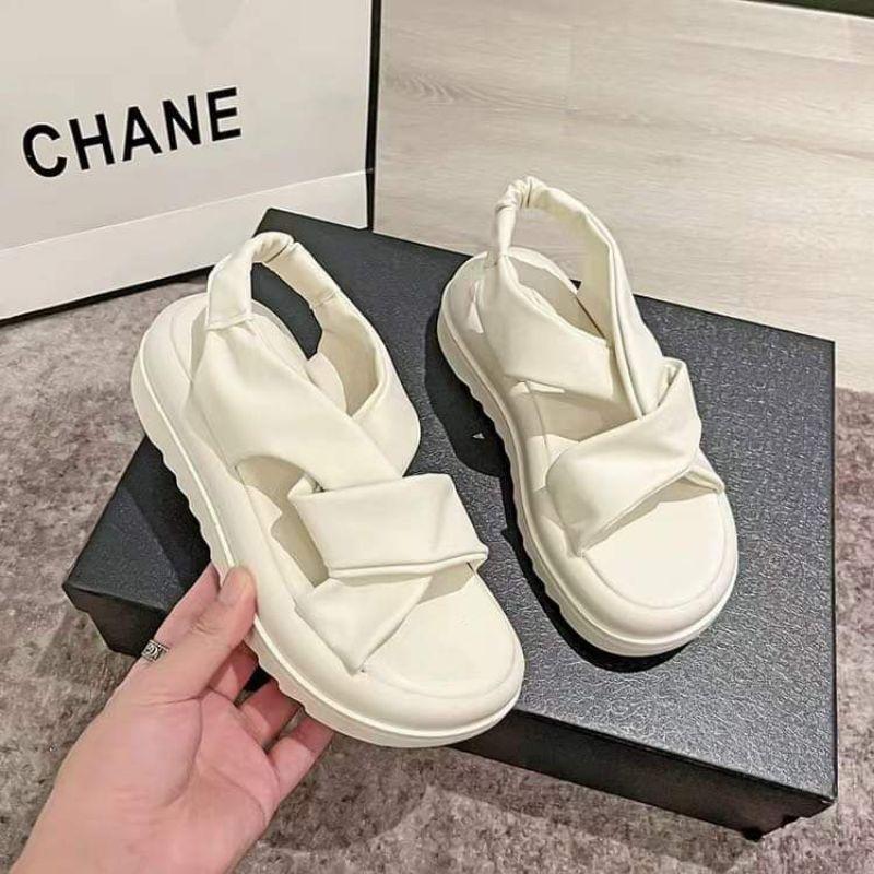 2026-Sandal Nữ Độn Đế 5cm, Sandal Da Mêm Đế Bằng Siêu Xinh