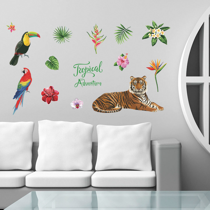 Decal dán tường Tropical Adventure Hổ SK7172