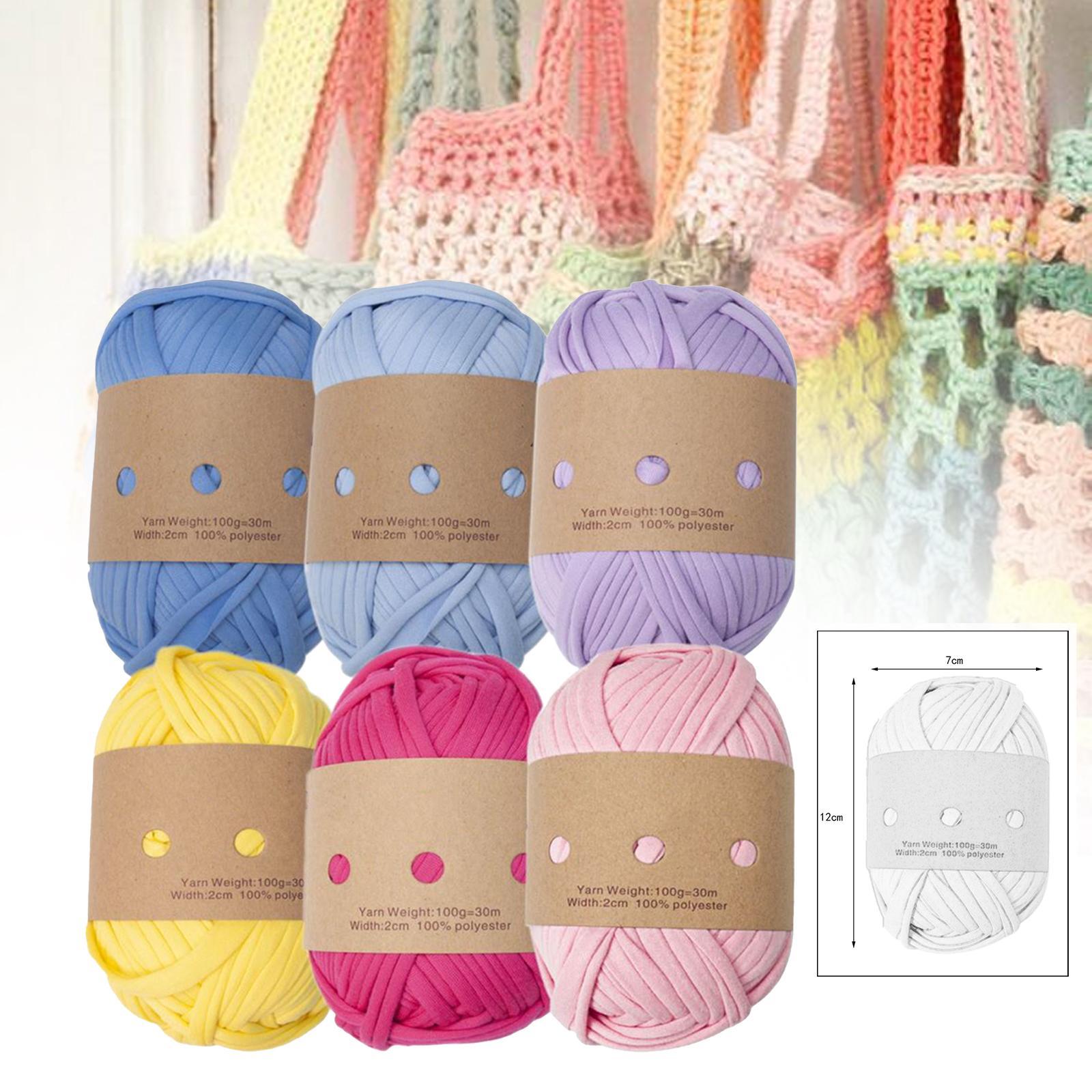 6x Knitting Yarn Set Crochet Baskets Throw Blanket Pet Bed Fabric Cloth Yarn