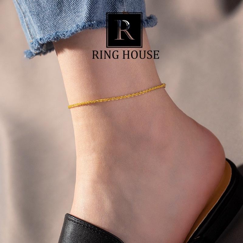 Lắc Chân Nữ Titan Không Rỉ Gỉ Vàng Gold Đơn Giản Sáng Đẹp