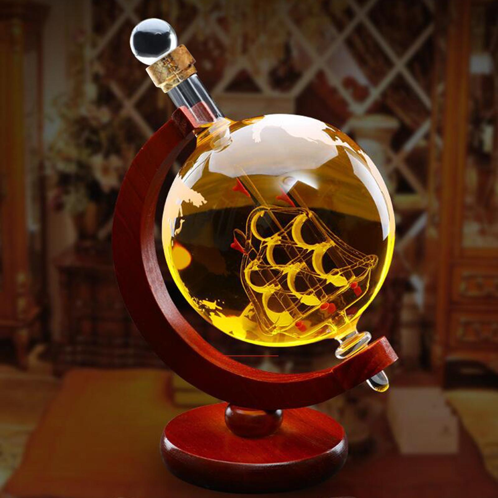 Handmade Globe Whiskeys Decanter for Household Holiday Gifts Bar Bartenderg