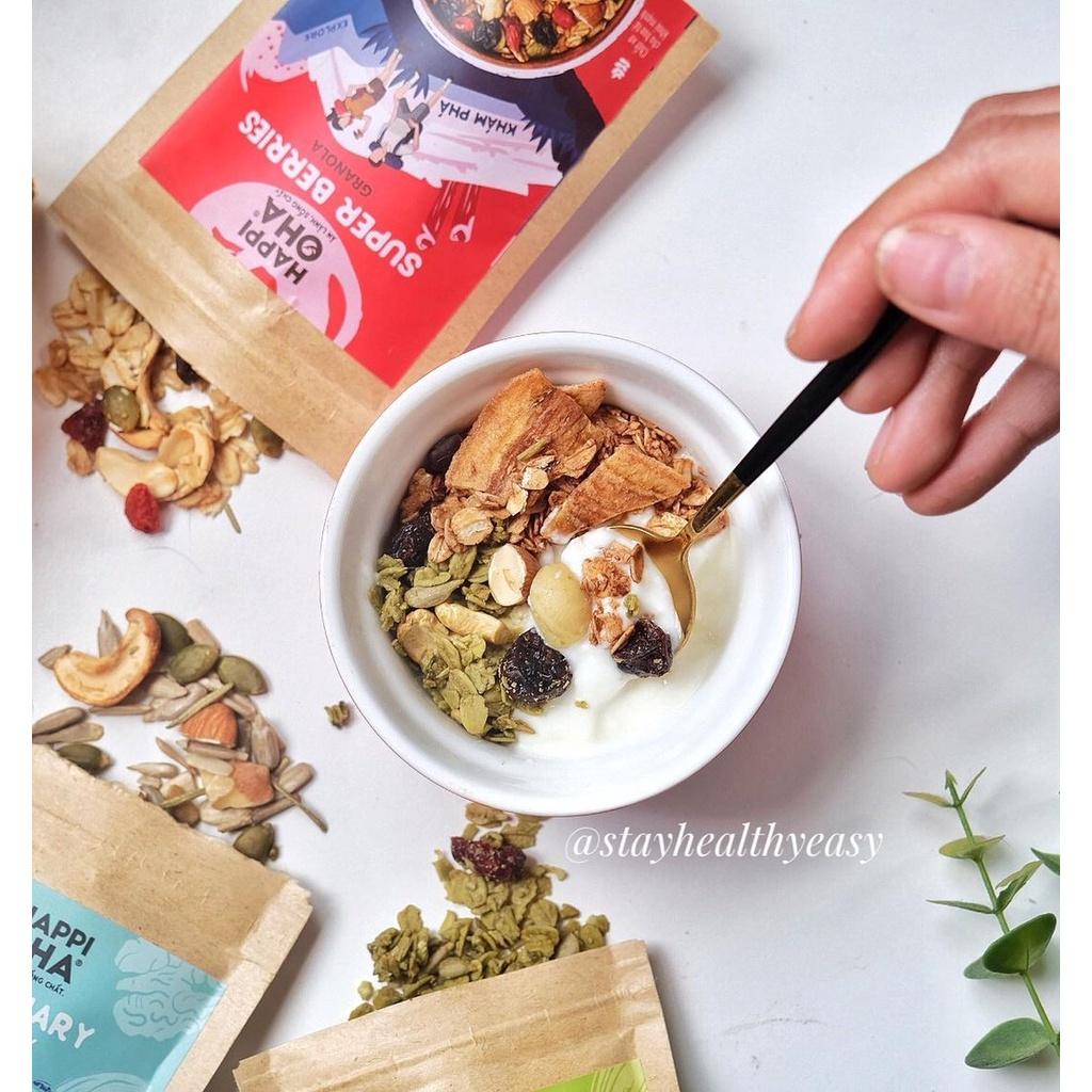 Combo 400g x 2 Granola CHOCO BANA & SUPER BERRIES Ngũ cốc nguyên hạt/ Ngũ cốc ăn sáng HAPPIOH