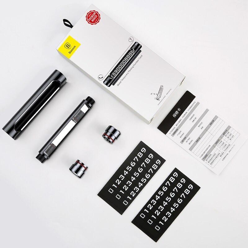 Bảng số điện thoại dùng trên xe hơi Baseus All Metal Temporary Parking Number Plate Series 2 -Hàng Chính Hãng