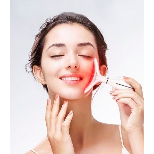 Máy Massage kéo căng bằng điện siêu âm, dụng cụ nâng cơ, giảm nhăn, tái tạo collagen chống chảy xệ làm đẹp da chuyên vùng cổ, tráng và mặt + Tặng Máy Massage Cầm Tay Nâng Cơ Mặt 3D Giảm Stress