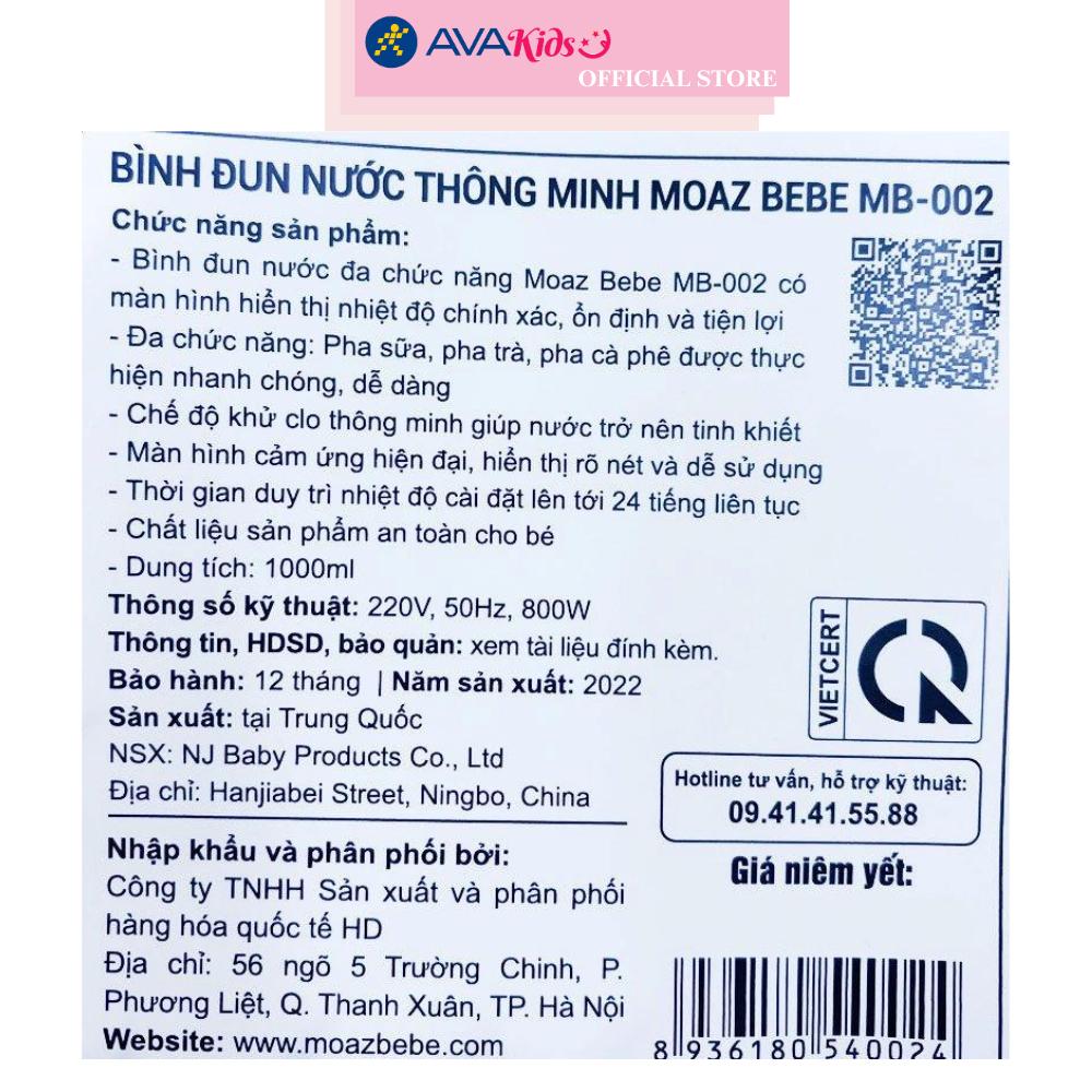 Bình đun nước pha sữa Moaz BéBé MB-002 - Hàng Chính Hãng