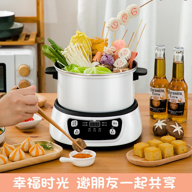 Nồi lẩu điện đặc biệt đa chức năng hộ gia đình loại chia ký túc xá sinh viên nồi điện nhỏ hấp và nấu tích hợp rửa và nấu cho 2 người