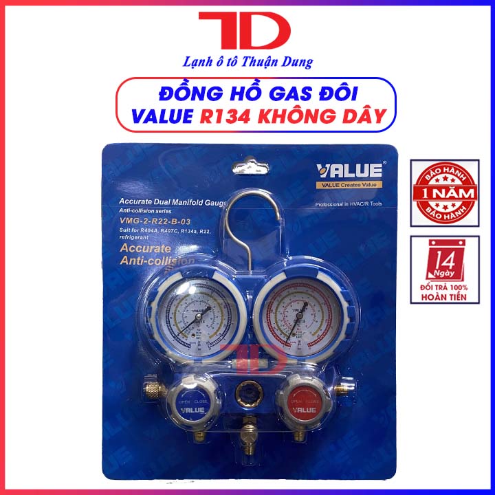 Đồng hồ gas đôi không dây VALUE R134