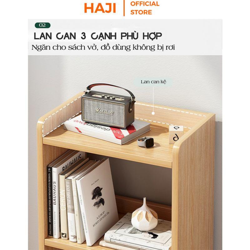 Giá sách gỗ mini làm tab đầu giường đa năng,Kệ gỗ decor phong cách Vintage cho góc phòng thêm xinh thương hiệu HAJI A156