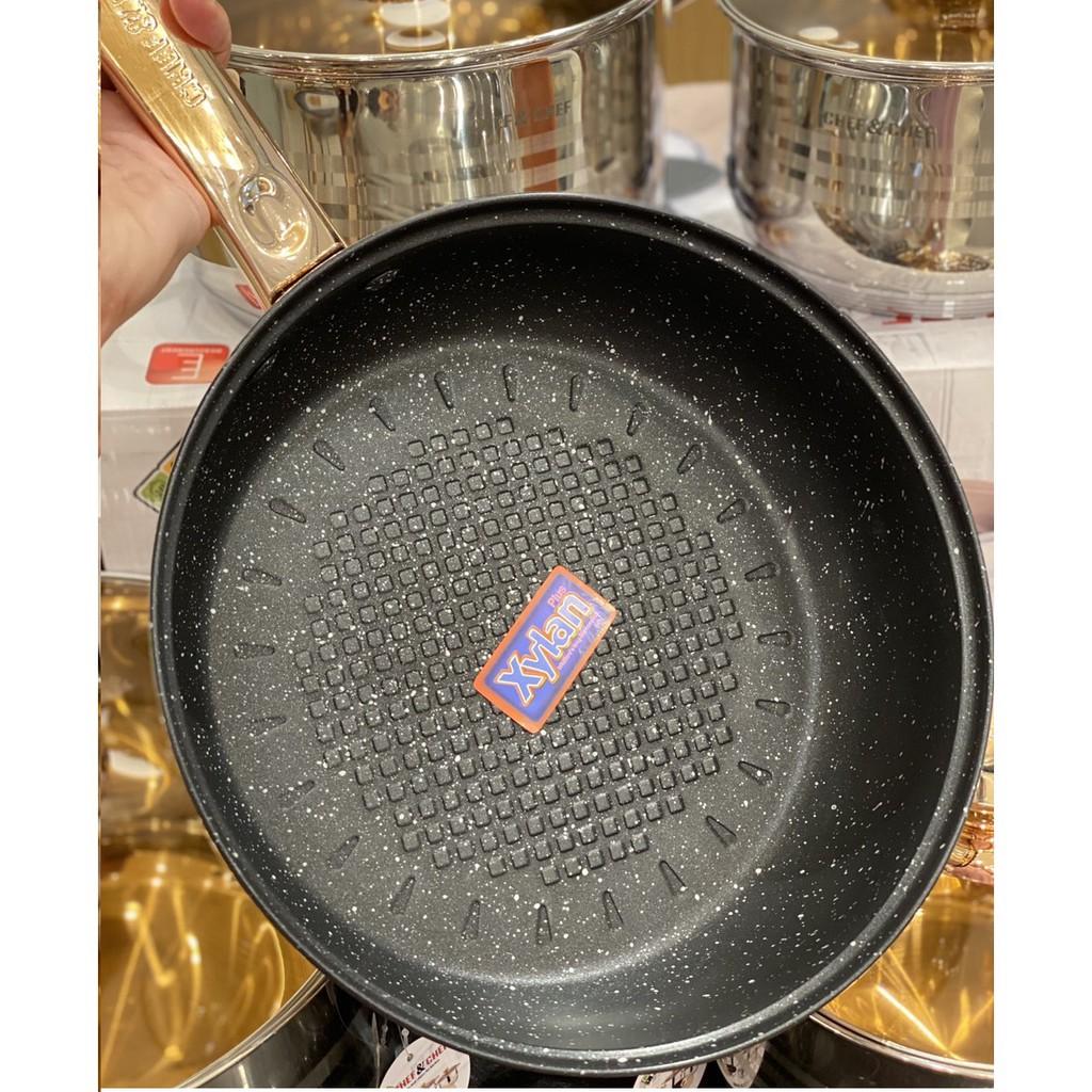 BỘ NỒI VÀ CHẢO 6 MÓN VUNG KÍNH CHEF&CHEF CỰC ĐẸP